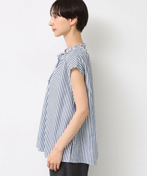 Dessin / デッサン シャツ・ブラウス | 【洗える】ストライプ柄フレンチスリーブスキッパ―ブラウス | 詳細18