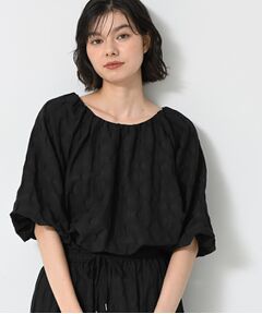 Dessin / デッサン シャツ・ブラウス | 【洗える／五分袖】バルーンスリーブジャガードブラウス