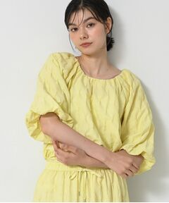 Dessin / デッサン シャツ・ブラウス | 【洗える／五分袖】バルーンスリーブジャガードブラウス