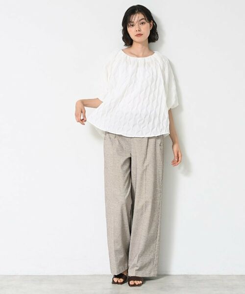 Dessin / デッサン シャツ・ブラウス | 【洗える/五分袖】バルーンスリーブジャガードブラウス | 詳細2