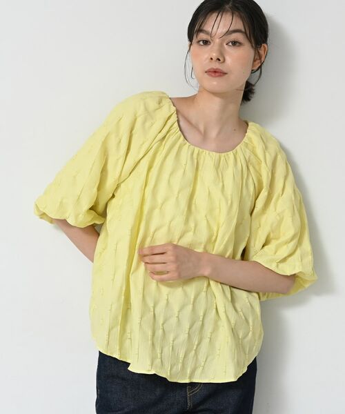 Dessin / デッサン シャツ・ブラウス | 【洗える/五分袖】バルーンスリーブジャガードブラウス | 詳細9