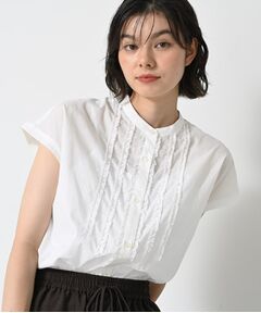 Dessin / デッサン シャツ・ブラウス | 【洗える】スタンドカラーフリルブラウス