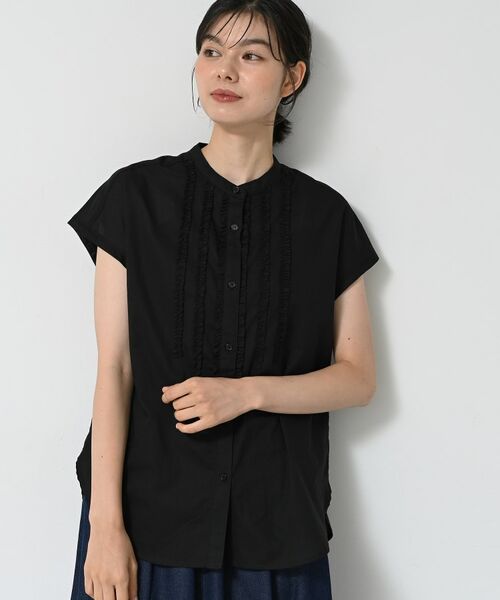 Dessin / デッサン シャツ・ブラウス | 【洗える】スタンドカラーフリルブラウス | 詳細6