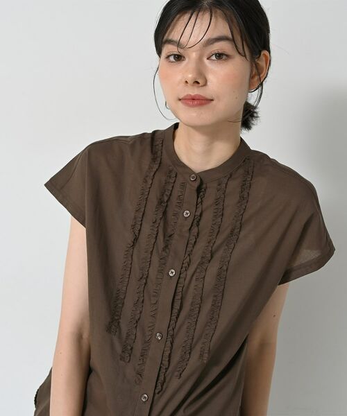 Dessin / デッサン シャツ・ブラウス | 【洗える】スタンドカラーフリルブラウス | 詳細9