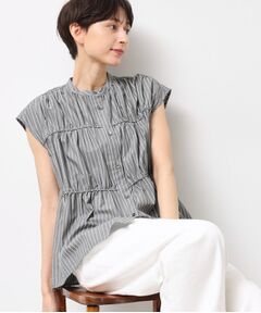 Dessin / デッサン シャツ・ブラウス | 【洗える】ストライプ柄ギャザーブラウス