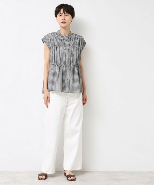 Dessin / デッサン シャツ・ブラウス | 【洗える】ストライプ柄ギャザーブラウス | 詳細3
