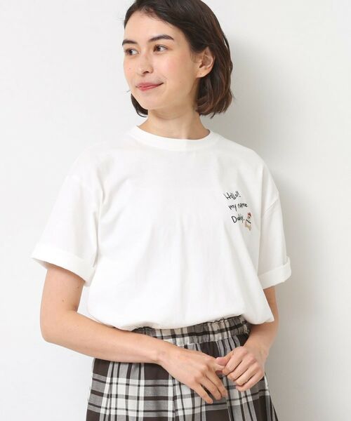 Dessin / デッサン Tシャツ | 【ユニセックス・洗える】Deddy刺繍入り オーガニックコットンTシャツ | 詳細1