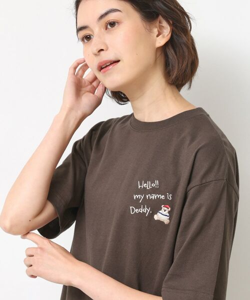 Dessin / デッサン Tシャツ | 【ユニセックス・洗える】Deddy刺繍入り オーガニックコットンTシャツ | 詳細9