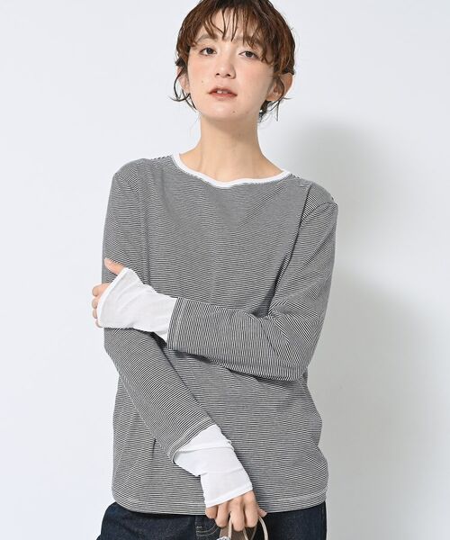 Dessin / デッサン カットソー | 【洗える】ドッキングチュールロンT | 詳細1