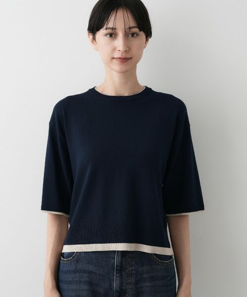 Dessin / デッサン ニット・セーター | 【洗える】バイカラーショート丈ニット | 詳細18