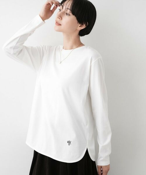 Dessin / デッサン カットソー | 【選べる首元デザイン/洗える】クルーネックロングTシャツ | 詳細1