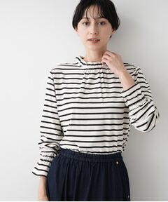 Dessin / デッサン カットソー | 【選べる首元デザイン/洗える】ネックフリルロングカットソー