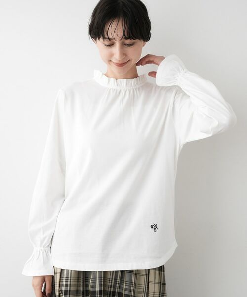 Dessin / デッサン カットソー | 【選べる首元デザイン/洗える】ネックフリルロングカットソー | 詳細1