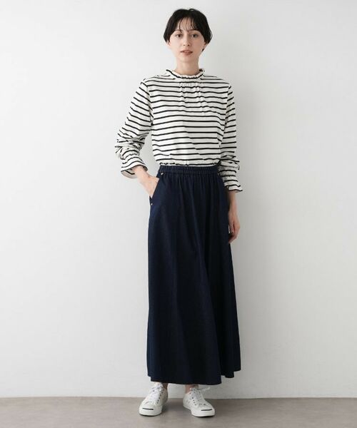 Dessin / デッサン カットソー | 【選べる首元デザイン/洗える】ネックフリルロングカットソー | 詳細10