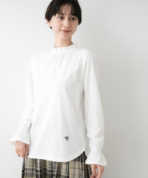 Dessin / デッサン カットソー | 【選べる首元デザイン/洗える】ネックフリルロングカットソー | 詳細2