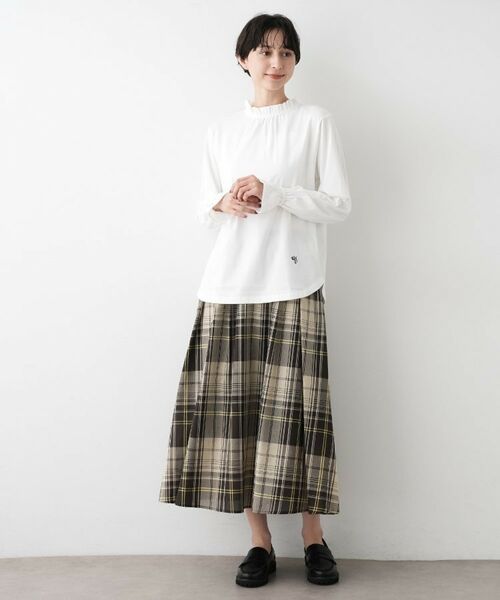 Dessin / デッサン カットソー | 【選べる首元デザイン/洗える】ネックフリルロングカットソー | 詳細3