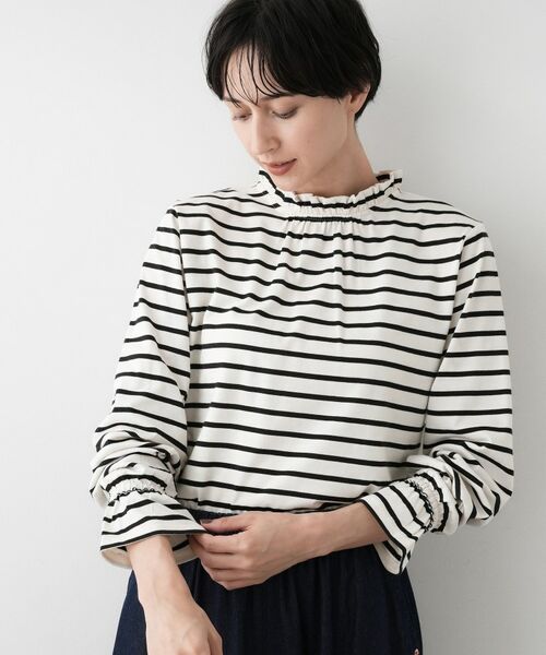 Dessin / デッサン カットソー | 【選べる首元デザイン/洗える】ネックフリルロングカットソー | 詳細9