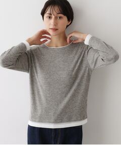 Dessin / デッサン カットソー | 【洗える】バイカラーシアーリブカットソー