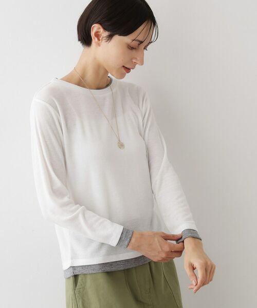 Dessin / デッサン カットソー | 【洗える】バイカラーシアーリブカットソー | 詳細2