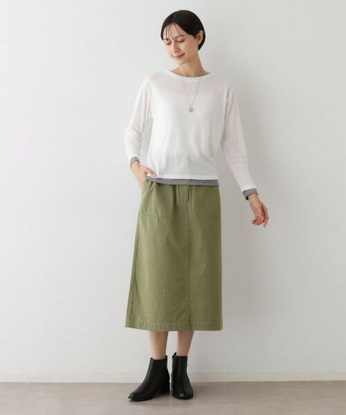 Dessin / デッサン カットソー | 【洗える】バイカラーシアーリブカットソー | 詳細3