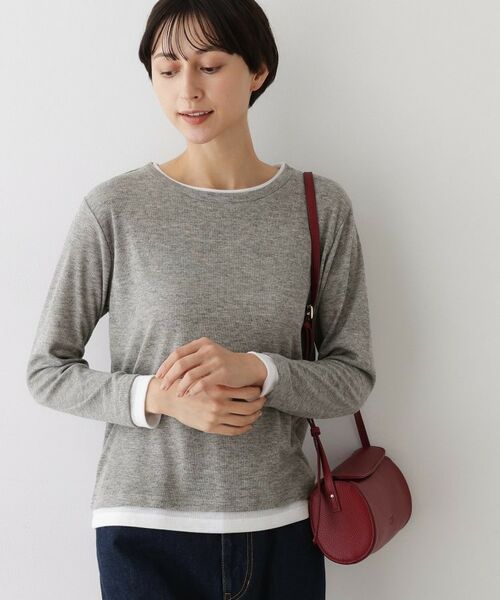 Dessin / デッサン カットソー | 【洗える】バイカラーシアーリブカットソー | 詳細5