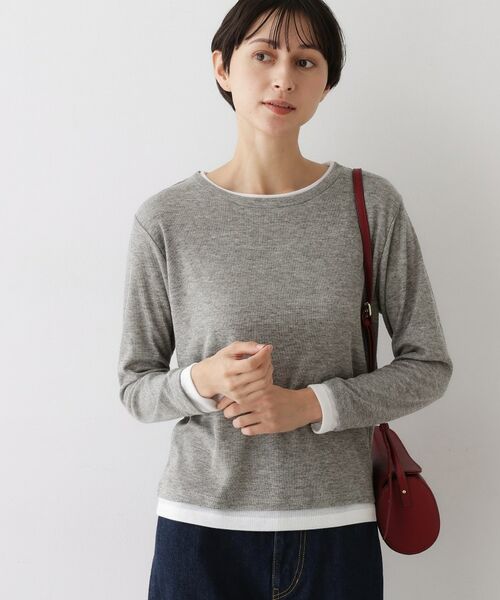 Dessin / デッサン カットソー | 【洗える】バイカラーシアーリブカットソー | 詳細6