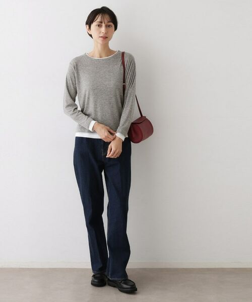 Dessin / デッサン カットソー | 【洗える】バイカラーシアーリブカットソー | 詳細7