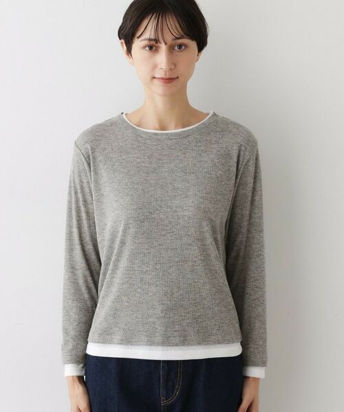 Dessin / デッサン カットソー | 【洗える】バイカラーシアーリブカットソー | 詳細9