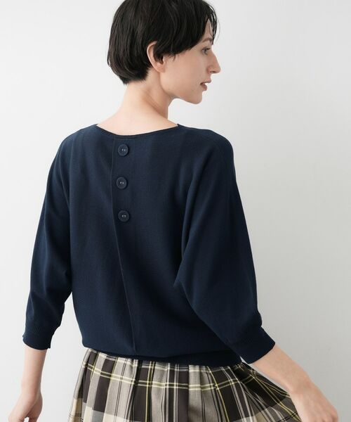 Dessin / デッサン ニット・セーター | 【洗える】後ろボタンニットプルオーバー七分袖 | 詳細15