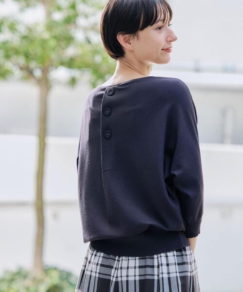Dessin / デッサン ニット・セーター | 【洗える】後ろボタンニットプルオーバー七分袖 | 詳細6