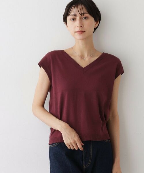 Dessin / デッサン ニット・セーター | 【2点セット/3WAY/洗える】ノースリーブインナー付きVネックショート丈ニット | 詳細11
