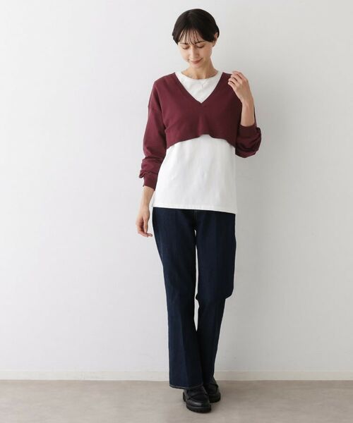 Dessin / デッサン ニット・セーター | 【2点セット/3WAY/洗える】ノースリーブインナー付きVネックショート丈ニット | 詳細13