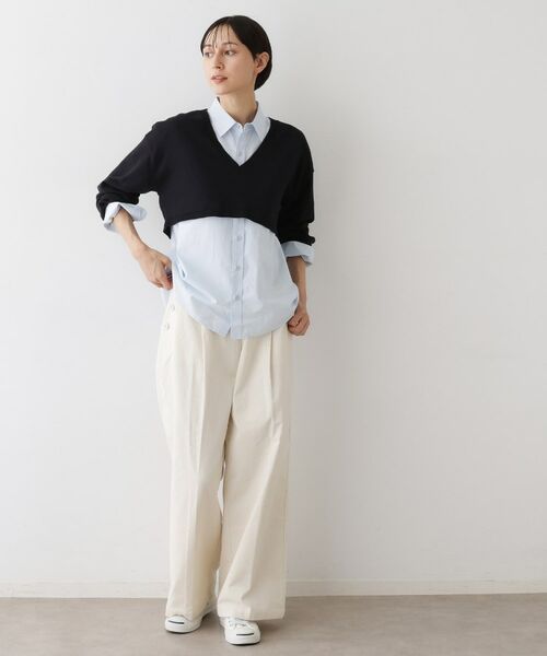 Dessin / デッサン ニット・セーター | 【2点セット/3WAY/洗える】ノースリーブインナー付きVネックショート丈ニット | 詳細20