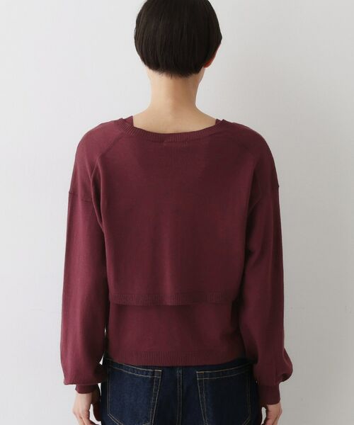 Dessin / デッサン ニット・セーター | 【2点セット/3WAY/洗える】ノースリーブインナー付きVネックショート丈ニット | 詳細24