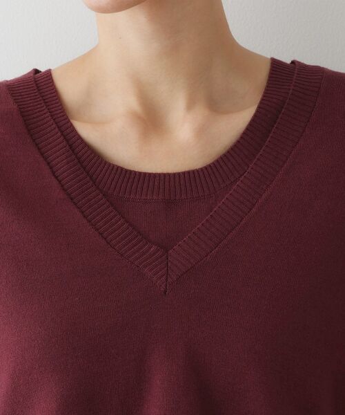 Dessin / デッサン ニット・セーター | 【2点セット/3WAY/洗える】ノースリーブインナー付きVネックショート丈ニット | 詳細25