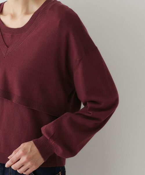 Dessin / デッサン ニット・セーター | 【2点セット/3WAY/洗える】ノースリーブインナー付きVネックショート丈ニット | 詳細26