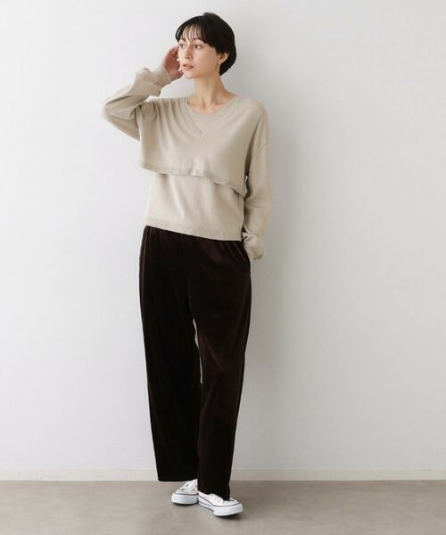 Dessin / デッサン ニット・セーター | 【2点セット/3WAY/洗える】ノースリーブインナー付きVネックショート丈ニット | 詳細5