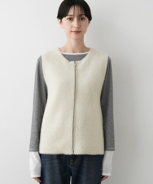 Dessin / デッサン ベスト | 【洗える】ファーヤーンジップジレ | 詳細13