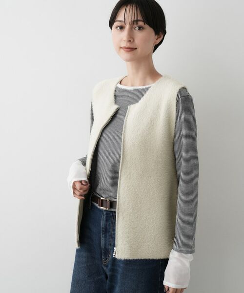 Dessin / デッサン ベスト | 【洗える】ファーヤーンジップジレ | 詳細2