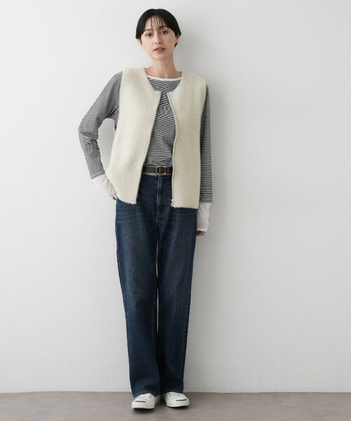 Dessin / デッサン ベスト | 【洗える】ファーヤーンジップジレ | 詳細3