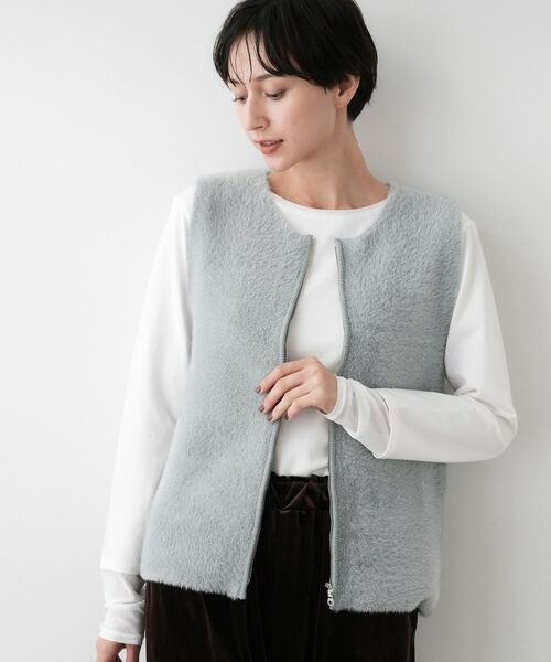 Dessin / デッサン ベスト | 【洗える】ファーヤーンジップジレ | 詳細6