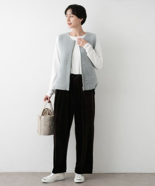 Dessin / デッサン ベスト | 【洗える】ファーヤーンジップジレ | 詳細7