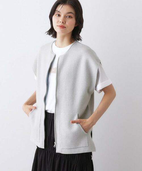 Dessin / デッサン ベスト | 【洗える】ダブルフェイスジップベスト | 詳細1