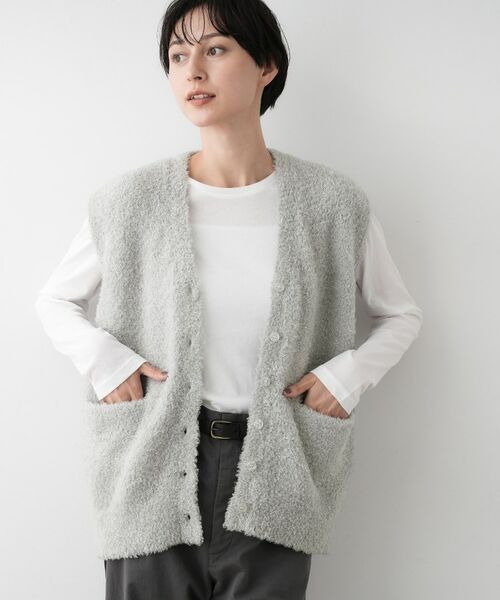 Dessin / デッサン ベスト | 【洗える】Vネックシャギーベスト | 詳細1