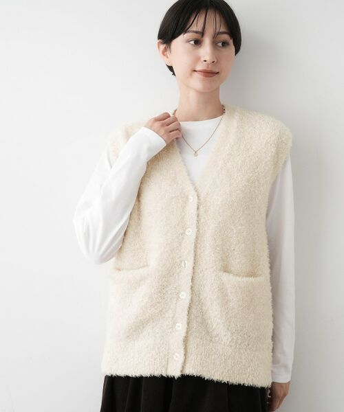 Dessin / デッサン ベスト | 【洗える】Vネックシャギーベスト | 詳細5