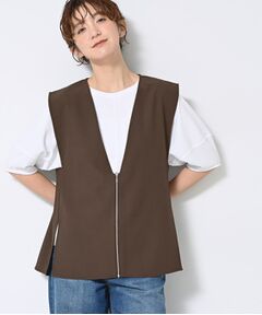 Dessin / デッサン ベスト | 【セットアップ可/洗える】サイドスリットVネックジレ