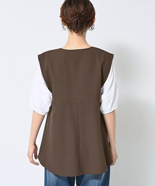 Dessin / デッサン ベスト | 【セットアップ可/洗える】サイドスリットVネックジレ | 詳細11