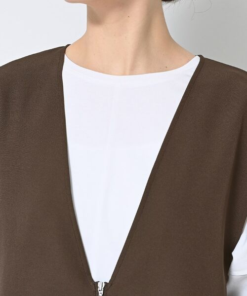 Dessin / デッサン ベスト | 【セットアップ可/洗える】サイドスリットVネックジレ | 詳細12