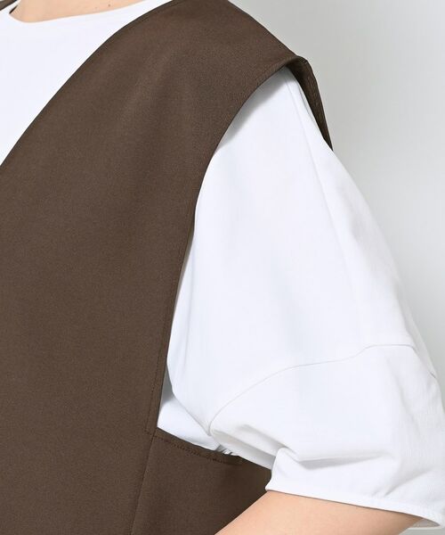Dessin / デッサン ベスト | 【セットアップ可/洗える】サイドスリットVネックジレ | 詳細13