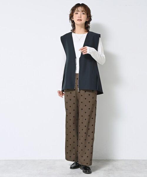 Dessin / デッサン ベスト | 【セットアップ可/洗える】サイドスリットVネックジレ | 詳細3